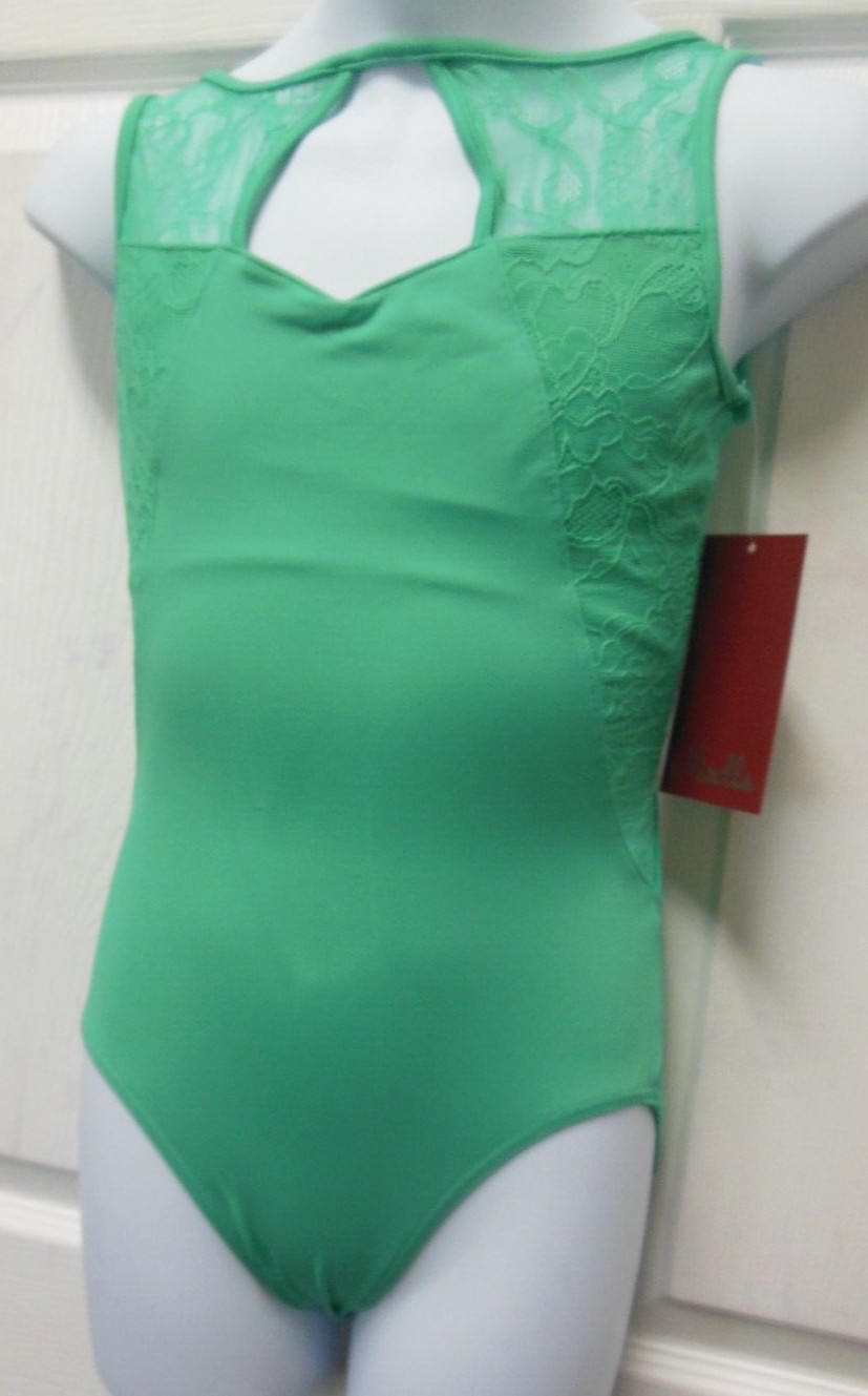 Dance Mirella lace overlap tank Petite adult M3083Lm Open Back