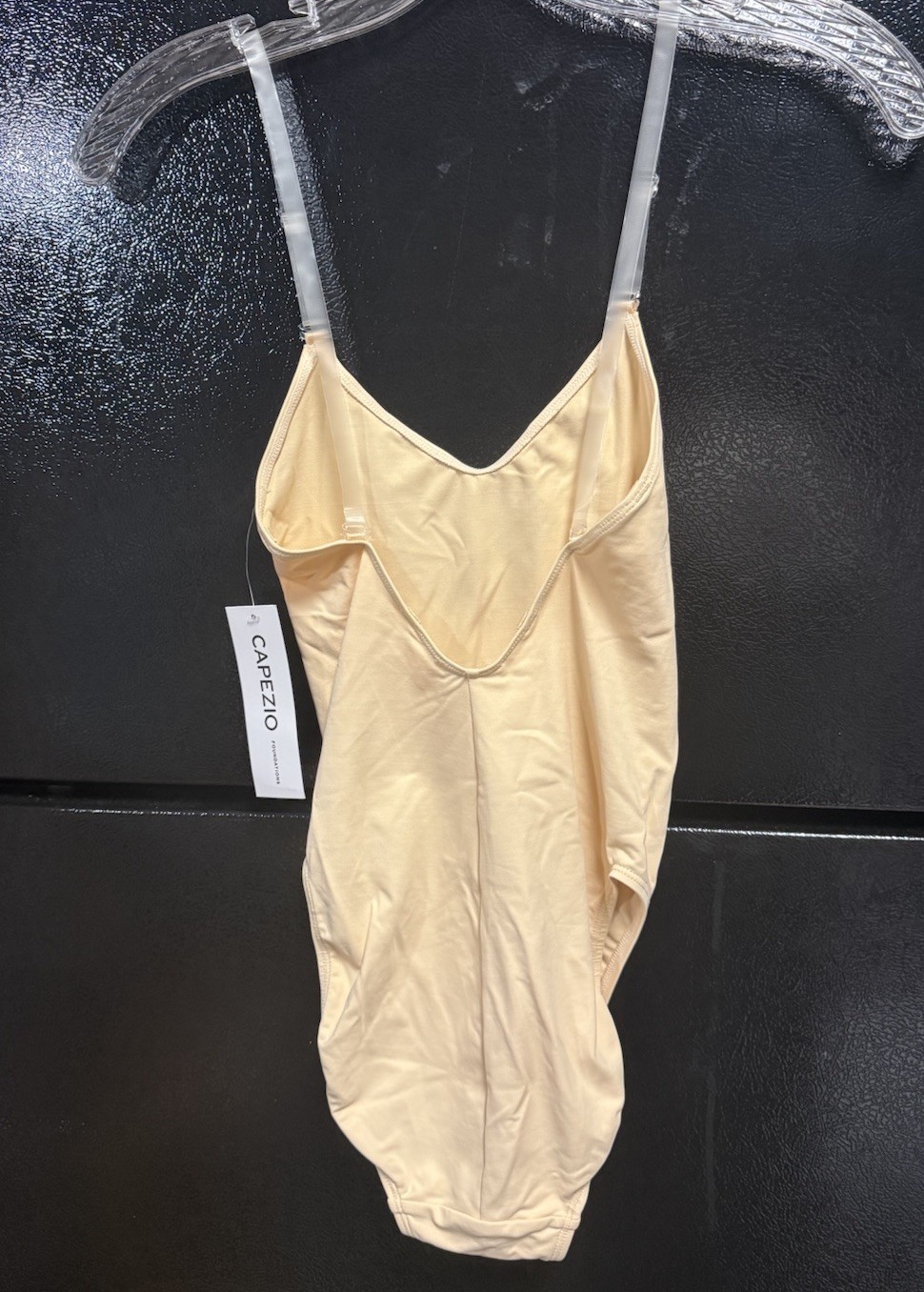 Capezio Women’s S Camisole Leotard with Clear Transition Straps, Nude NEW w/ Tag