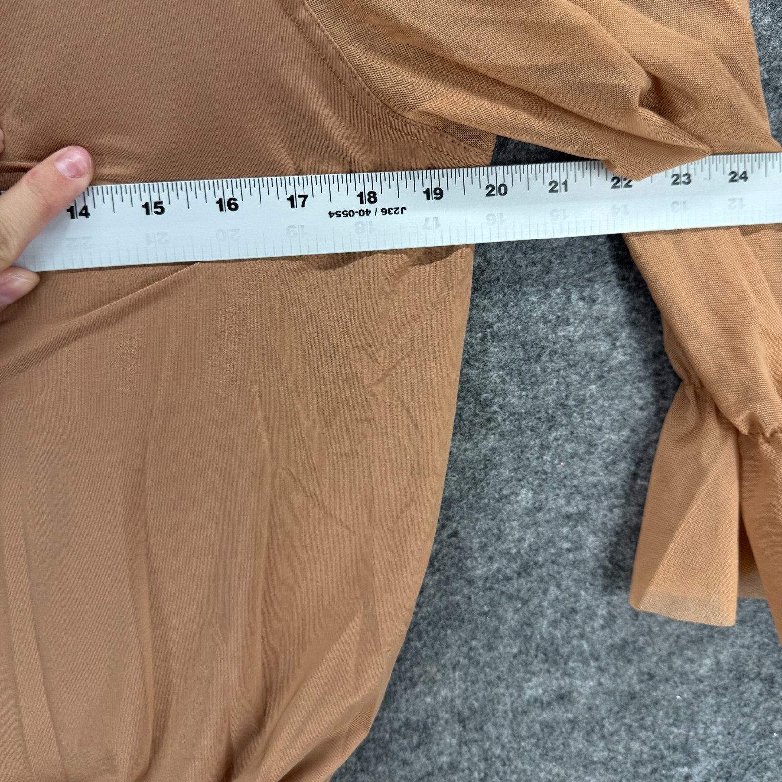 Balera Dancesuit Women XL Brown V-Neck Long Sleeve Lined Hook & Eye Dancewear