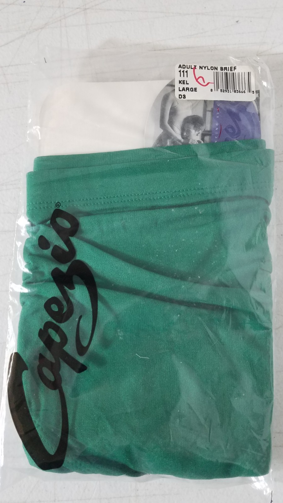Capezio Dance Briefs Gymnastics Style 111 Adult Sz L Kelly Green Nylon NOS 5150