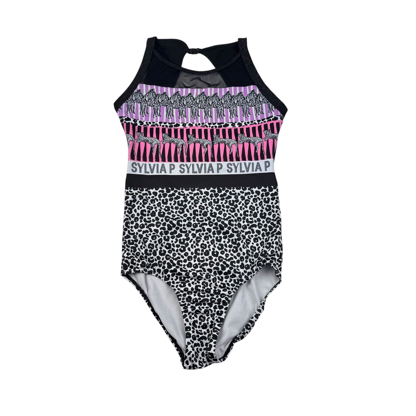 Sylvia P Zebra Power Gymnastics Leotard, XS