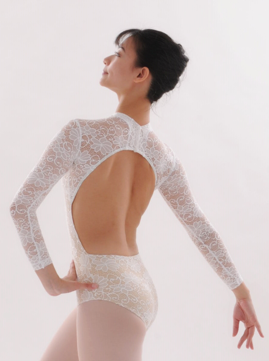 Eliza Leotard – Floral Full Lace Long Sleeves Leotard