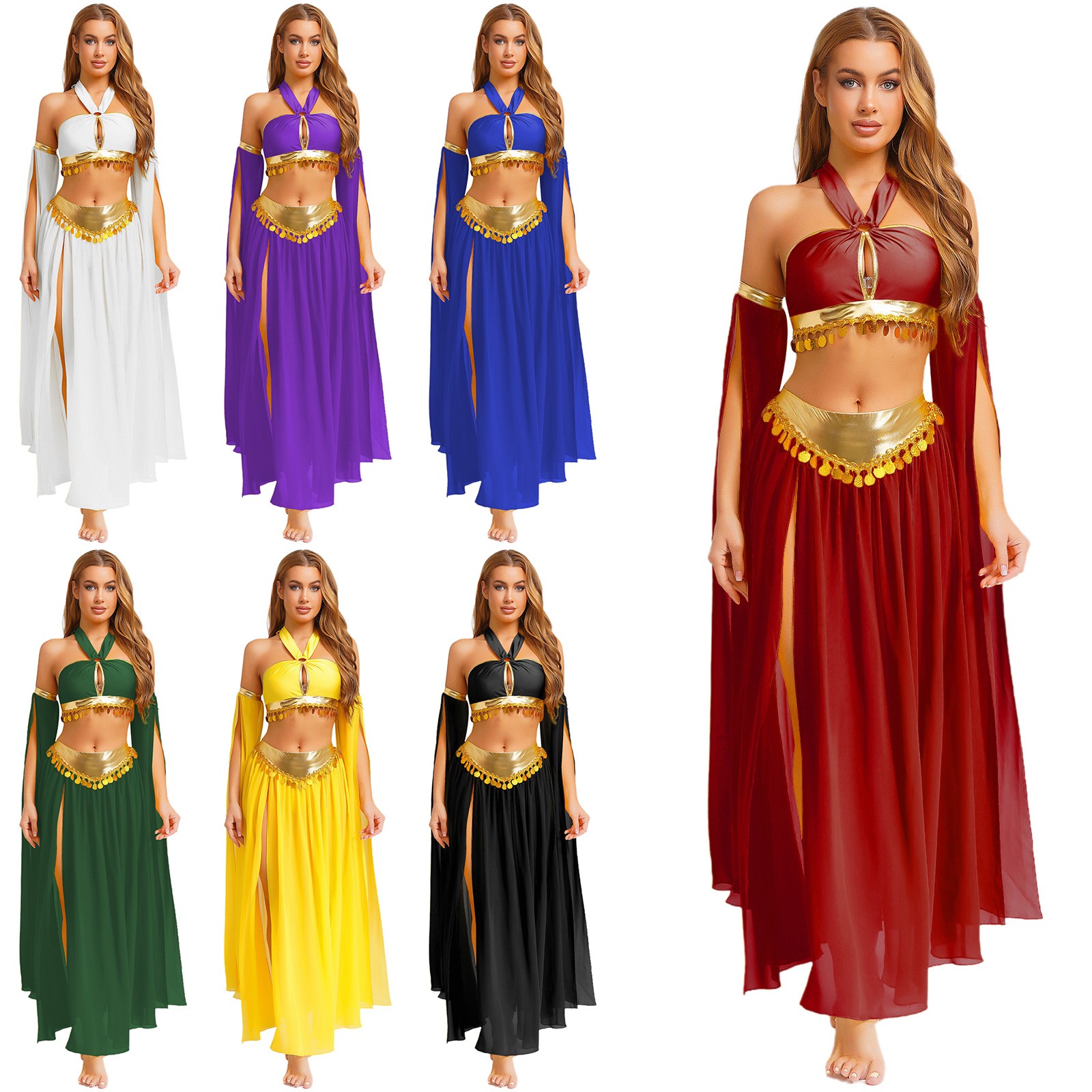 Women’s Belly Dancewear Outfit Arabian Princess Costume Dress Stage Performance