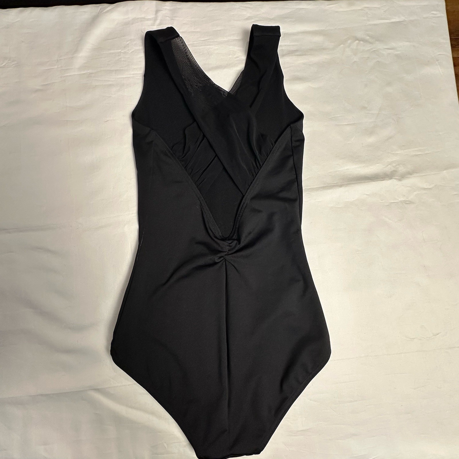 Capezio Wildflower Chamomile Mesh Crossback Black Ballet Dance Leotard AXS