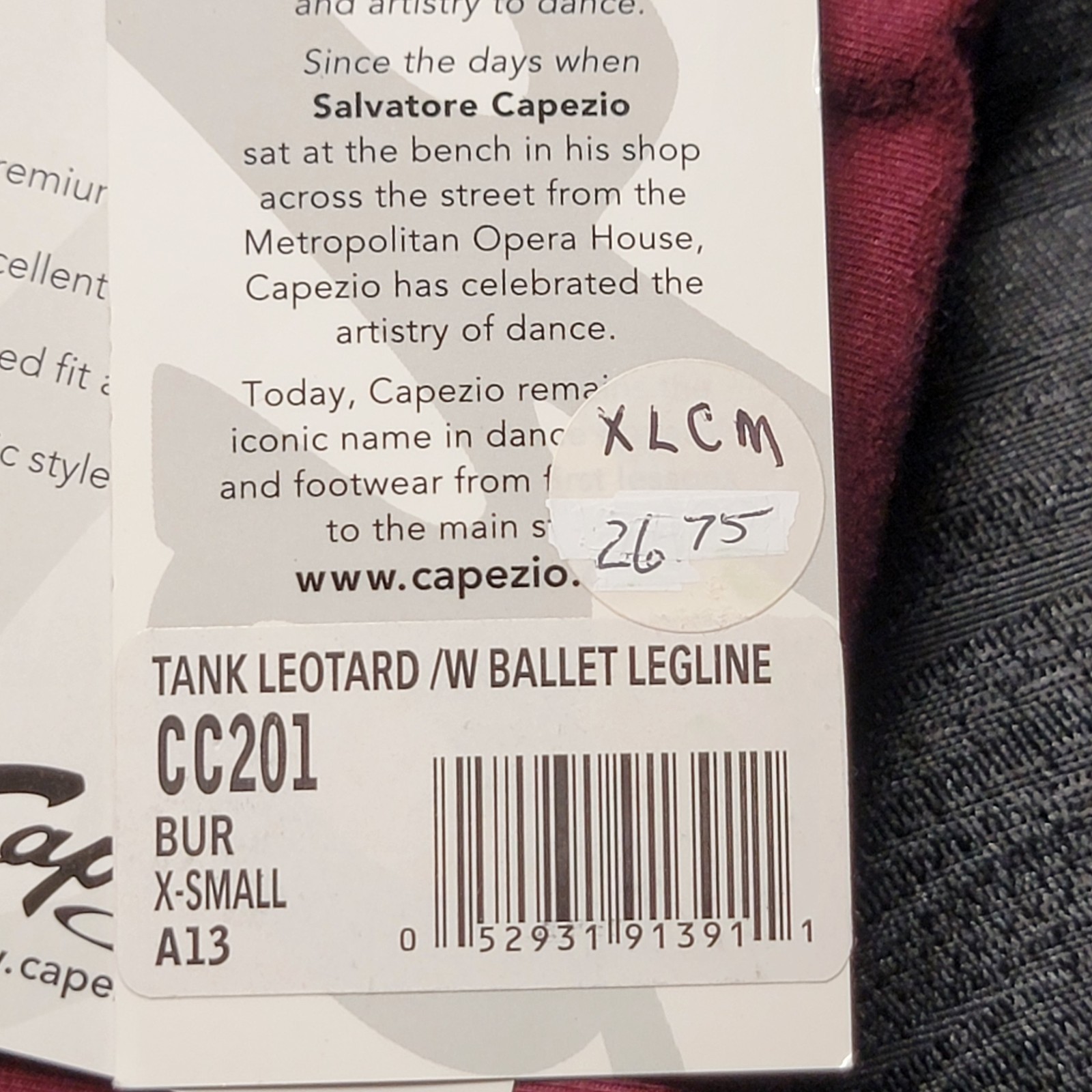 Capezio High Neck Leotard Burgundy High-neck High Scoop Front & Back SZ. XS-A