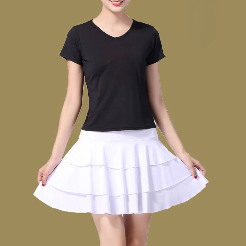 Lady Mini Dance Skirt Layered Tiered Dancewear Performance with Underpants skirt