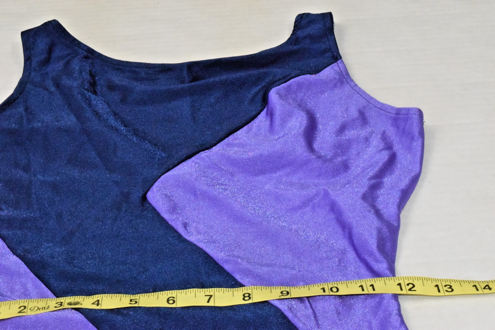 Vintage Leotard Flexatard Gilda Marx 70s Violet Navy Diagonal Shimmer Made USA