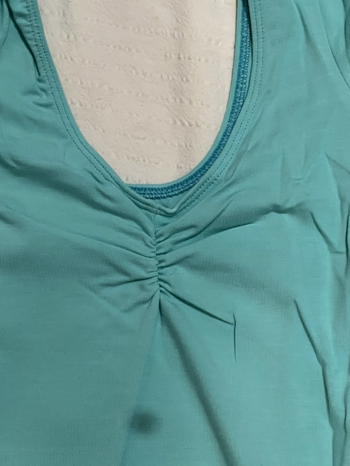 VTG Danskin 80s Cotton Blend Leotard Rare Mint Blue Seafoam 8222 Retro Adult Xs