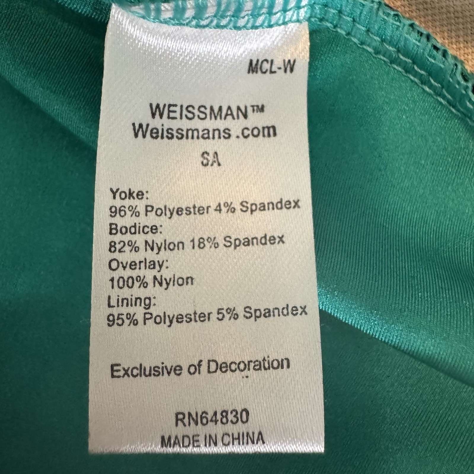 Weissman Elite Dance Costume SA Rhinestones & Ostrich Feathers Teal Bow 2pc Set