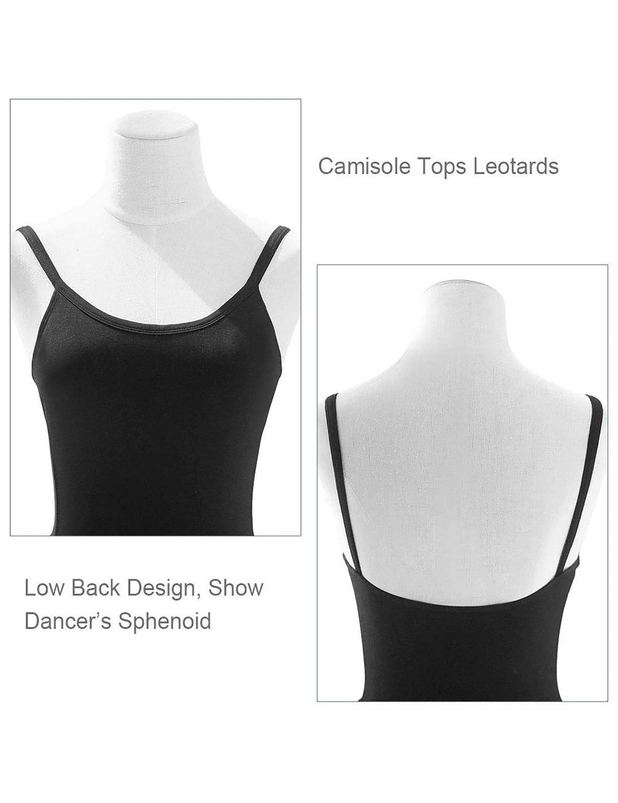 Adult Black Leotards for Women Dance, Ballet, Gymnastics, Performance