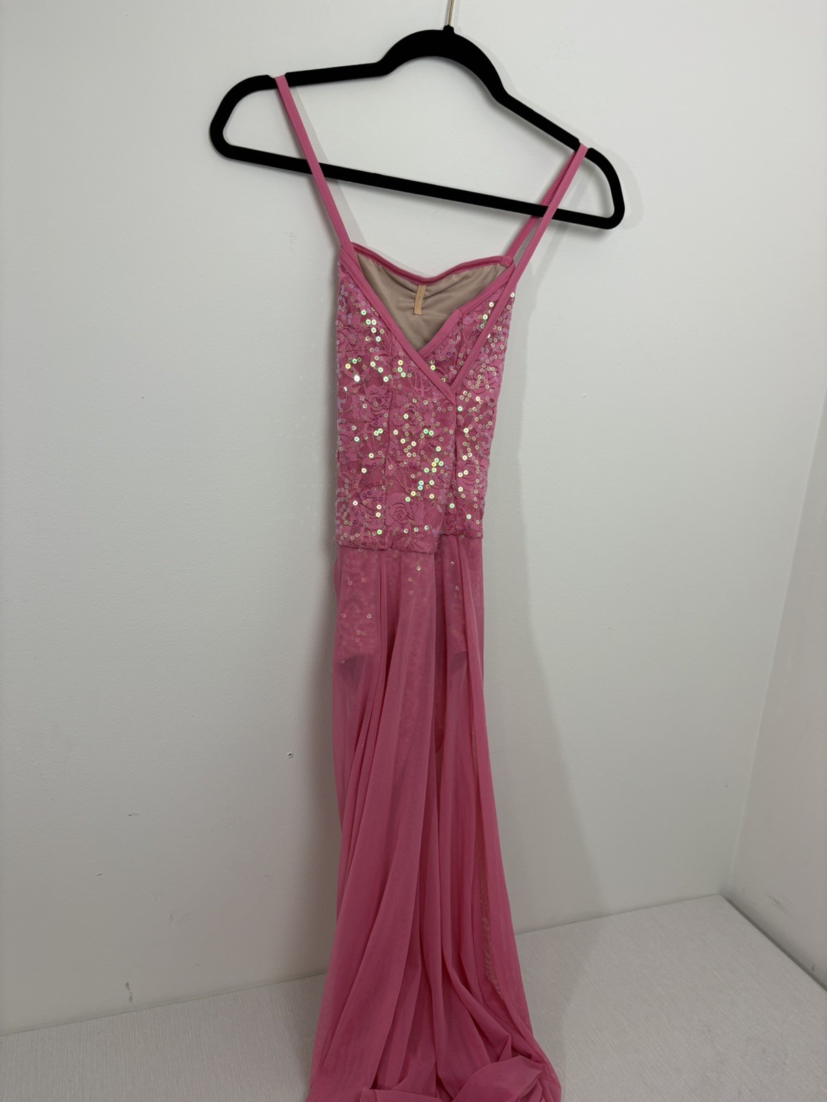 WEISSMAN Balera Pink Sleeveless Sequin Maxi Dance Dress D9692 MA