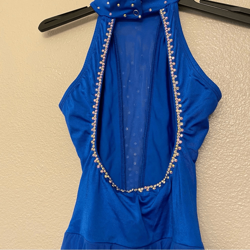 Georgie Girl Custom solo dance costume royal blue rhinestoned lyrical dress SA