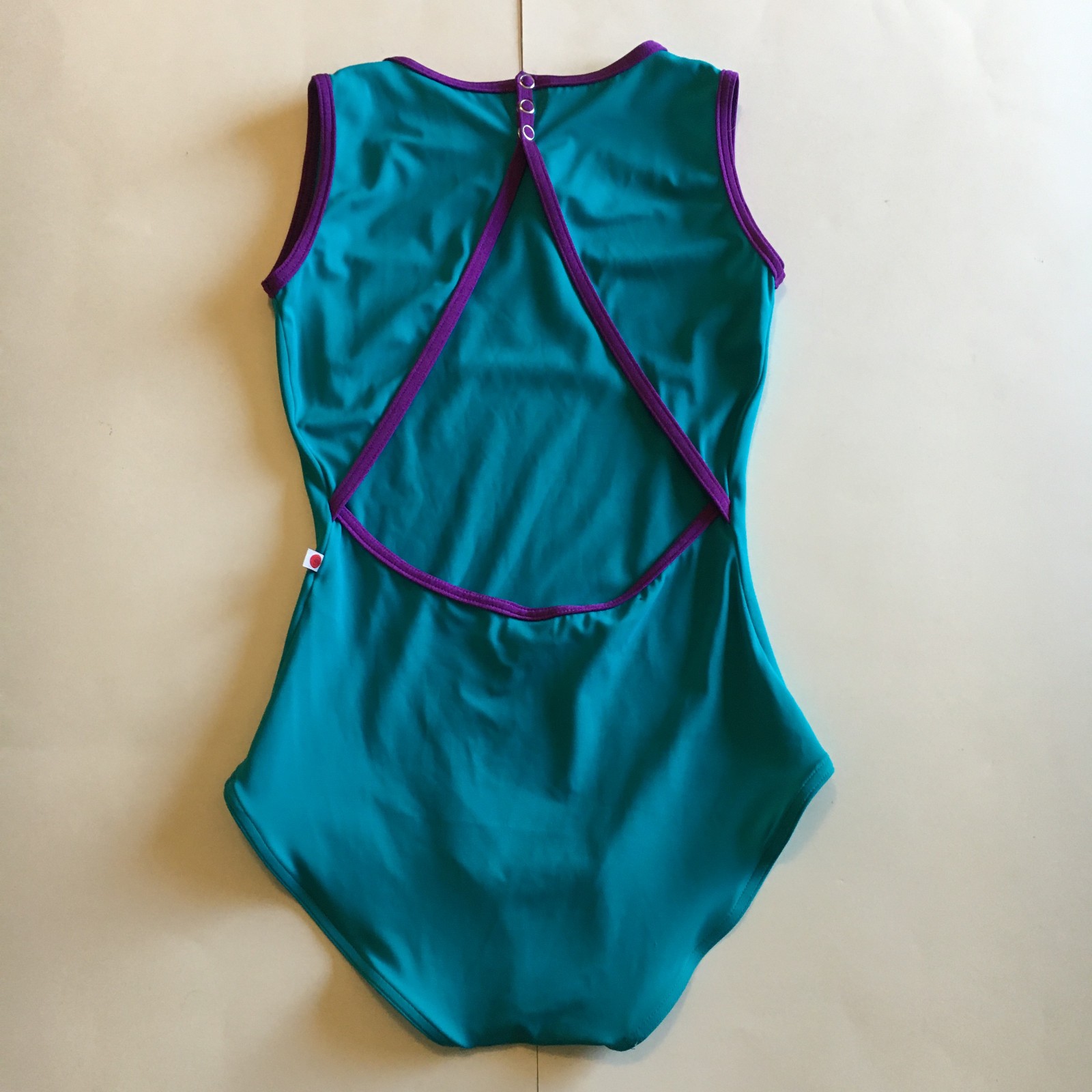 Yumiko Leotard S Larissa Dance Ballet Cyan Turquoise Purple Open Back