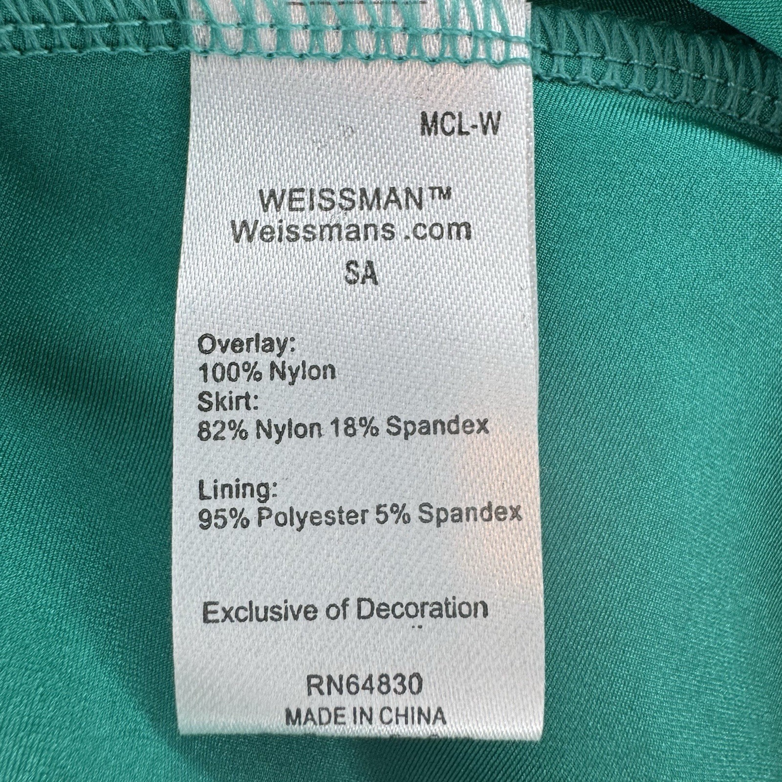 Weissman Elite Dance Costume SA Rhinestones & Ostrich Feathers Teal Bow 2pc Set