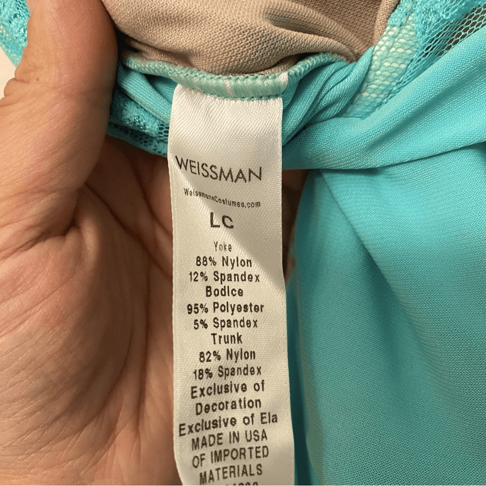 Weissman dance costume aqua blue-green Jealous Of The Angels 13192 child LC