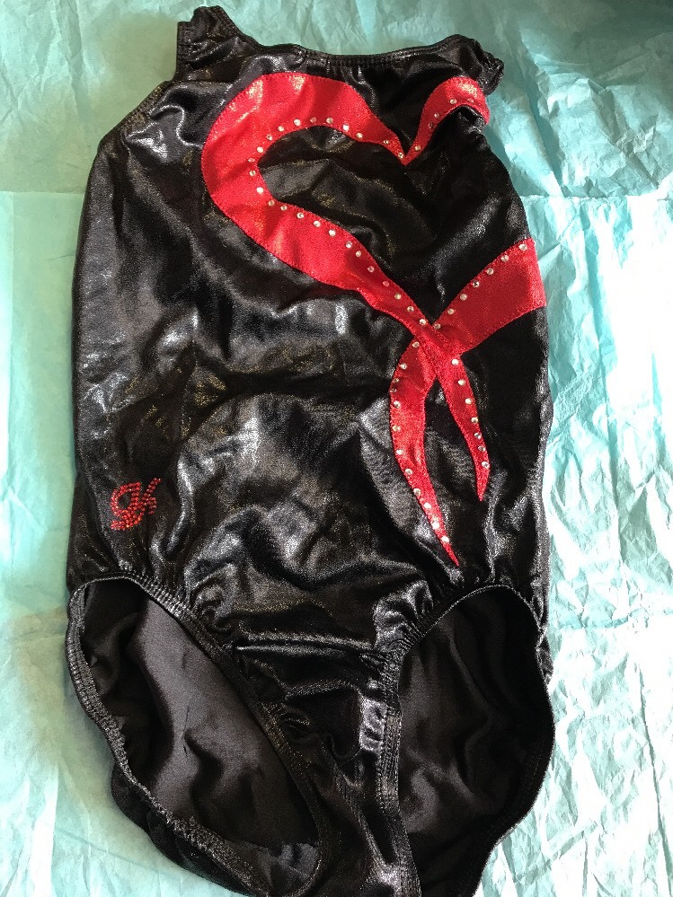 Gk G K Gymnastics Suit Adult S/m Tag Has Been Removed 20 Inches Long Black Red