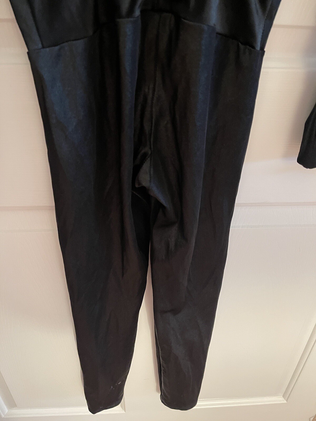 Kizzi Dancewear Black Mesh Long Sleeve Unitard, Open Back, Adult Medium **see