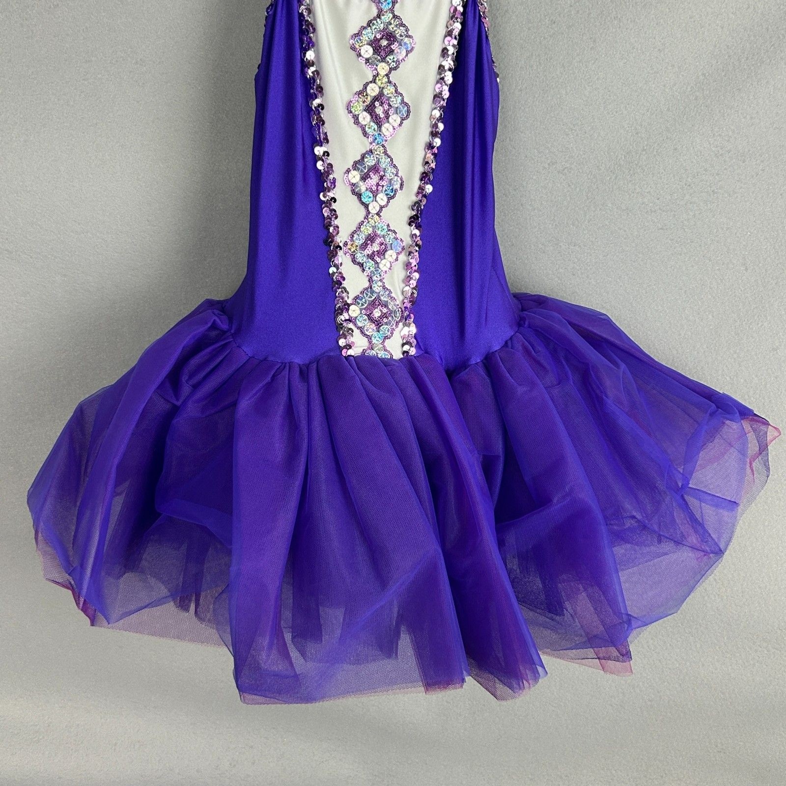 Purple Ballet Leotard Adult Small Tutu Skirt Rhinestone Stage Dance Costume