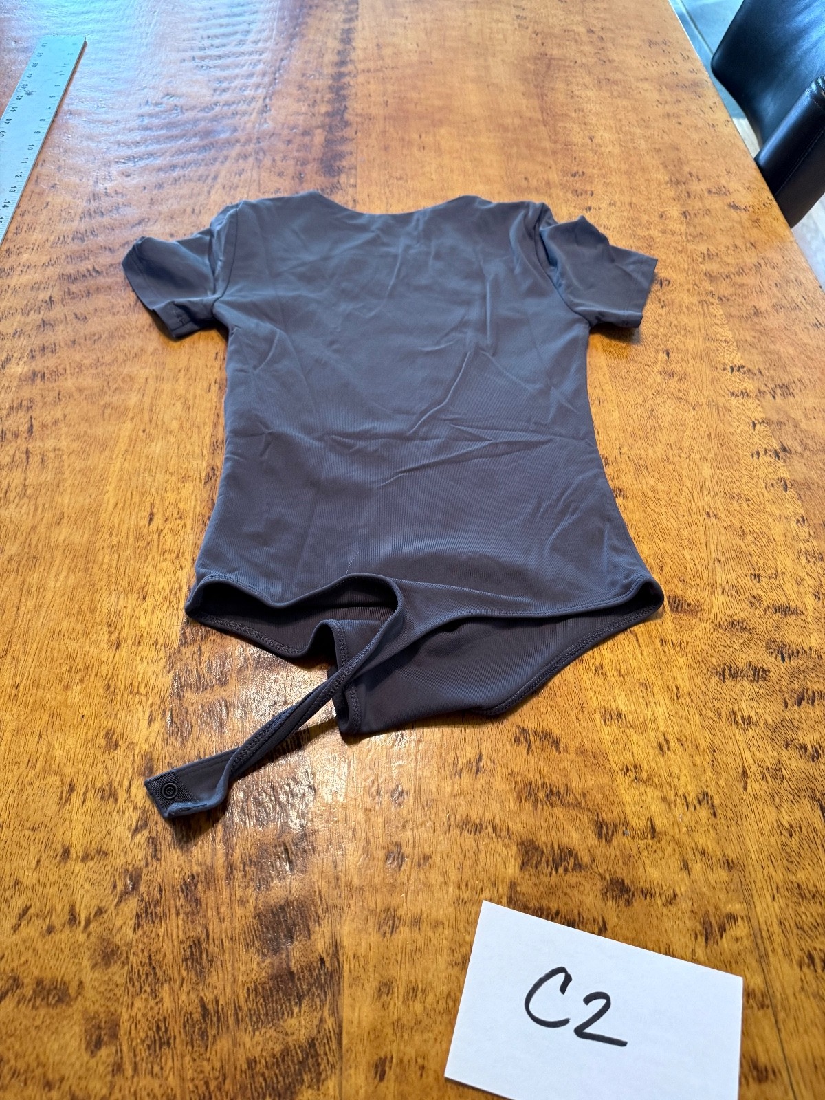 Aritzia Contour Sz 2XS BLACK L/S Leotard Snap Crotch C2