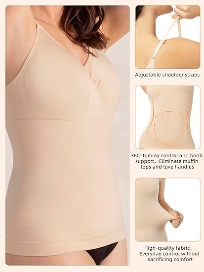 Compression Tank Tops for Women, High Shaping Scoop & V-Neck Cami, Shapewear …