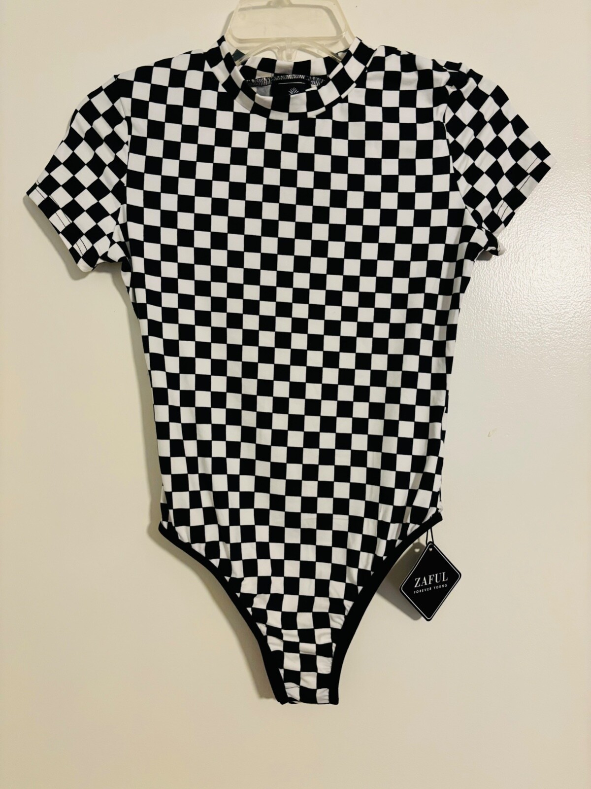 Checkered Black and White Leotard Size Medium