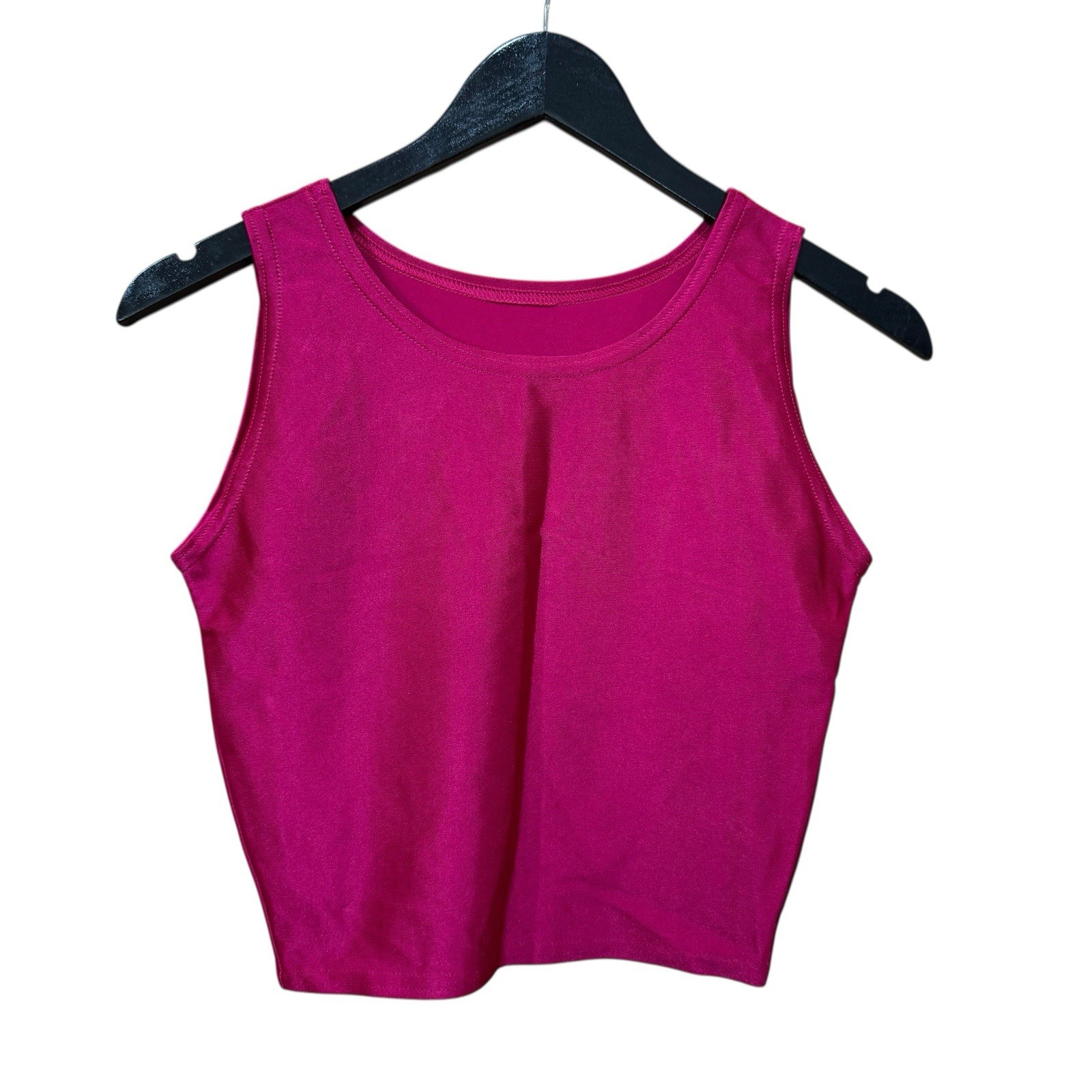 VTG 80’s Pink Fuchsia Shimmer Shiny Nylon Lycra Spandex Rainbeau Top