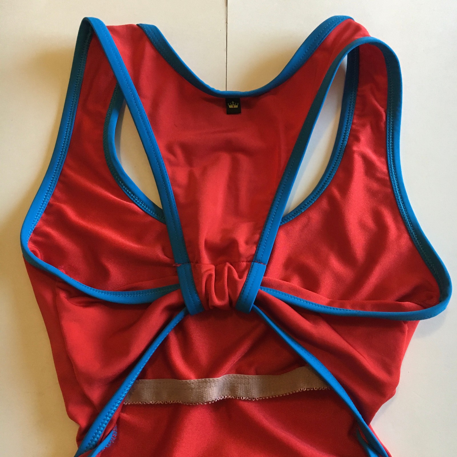 Red Blue Dance Leotard Ballet P XS Open Back Tank Sporty Mariia
