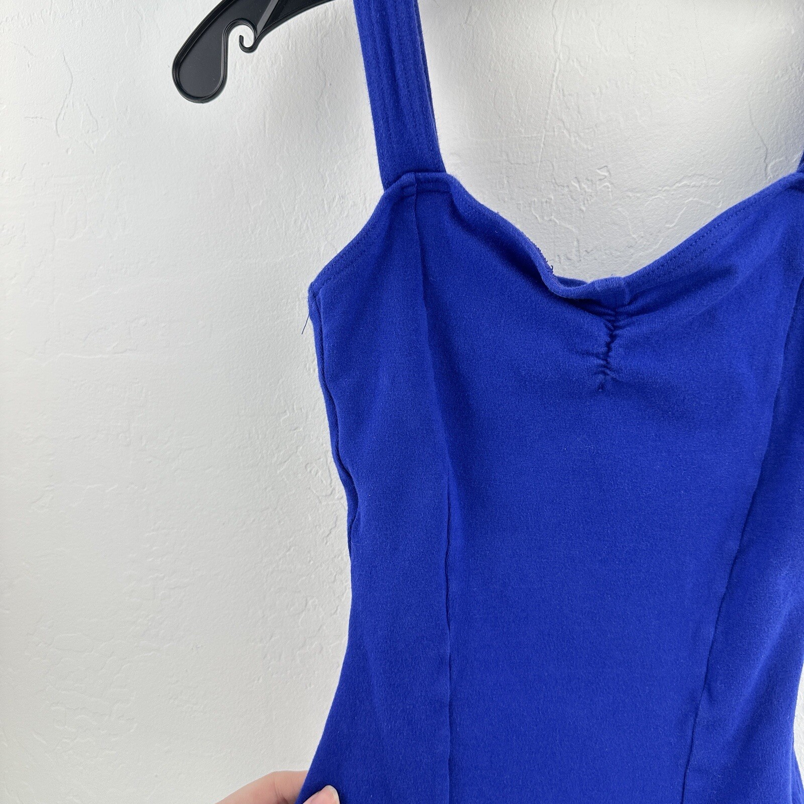 Capezio Dance Leotard Blue Womens S Stretch Ruched front