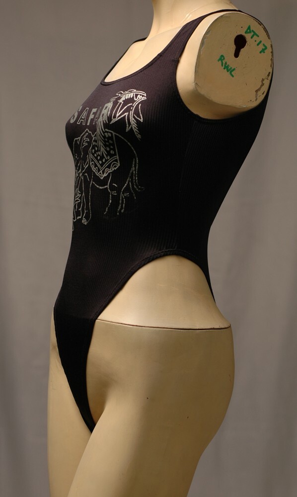 Black SafariThong Spandex Leotard for Women Size 8 Small