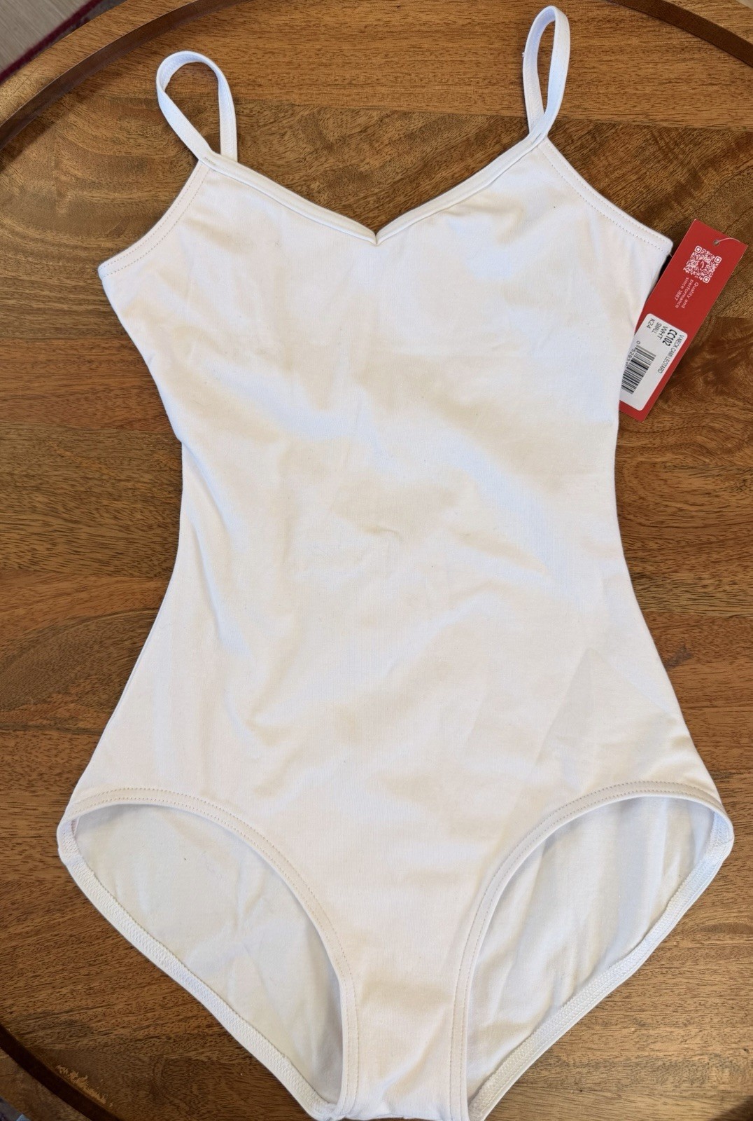Capezio women’s White Classic V-neck Camisole Leotard CC102 Size Small