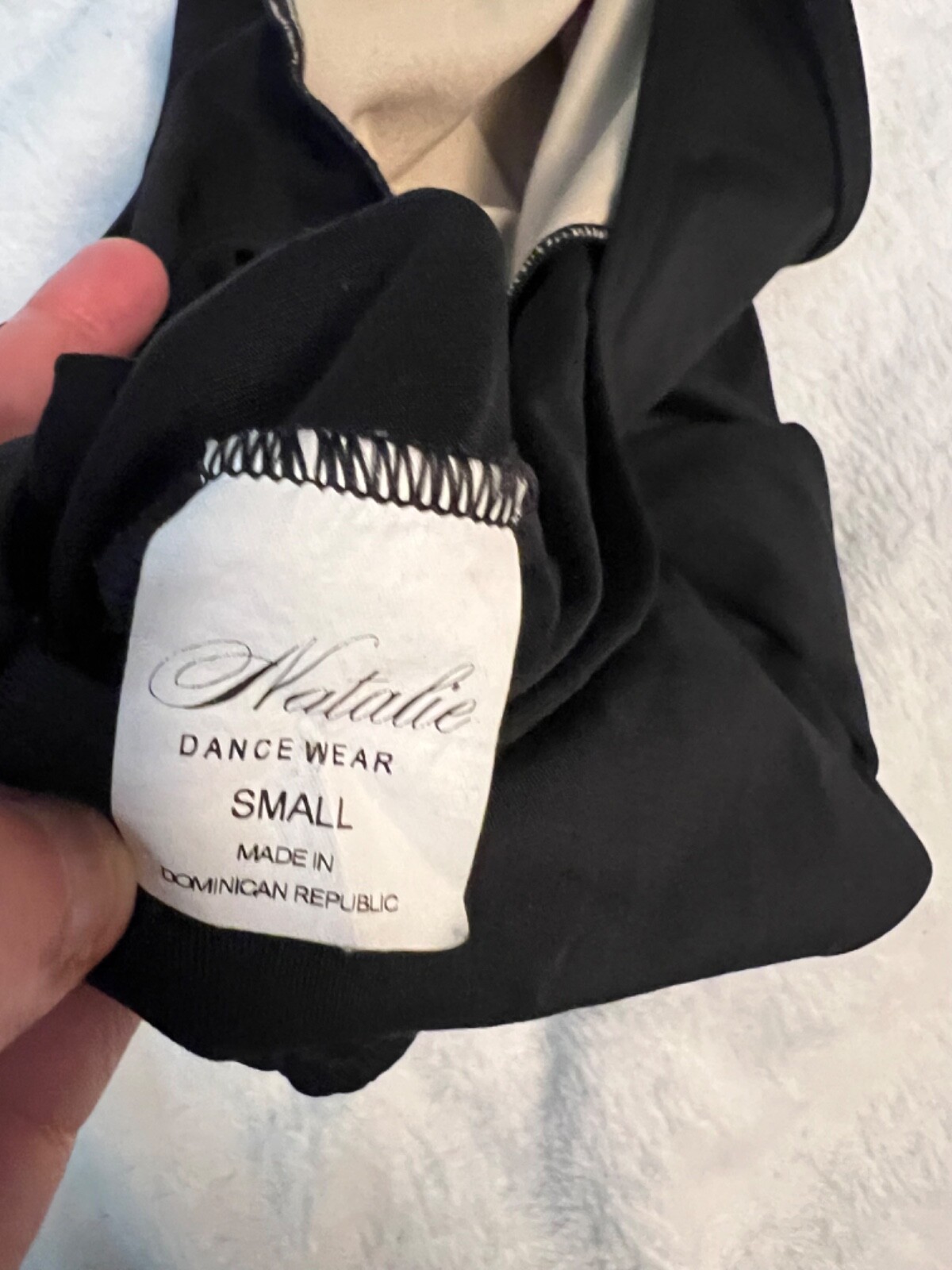 Natalie black open back leotard sz S adult with snap neck