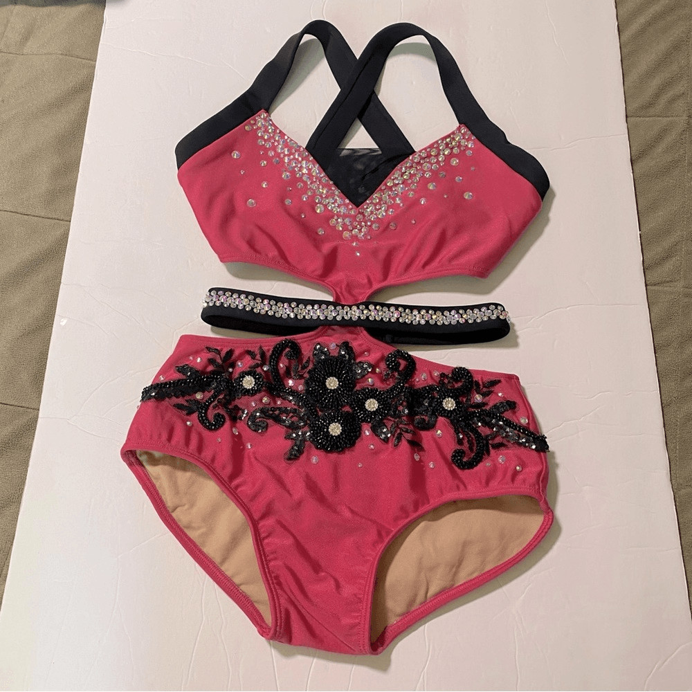 Custom Solo dance costume hot pink contemporary jazz acro XSA-extra small adult