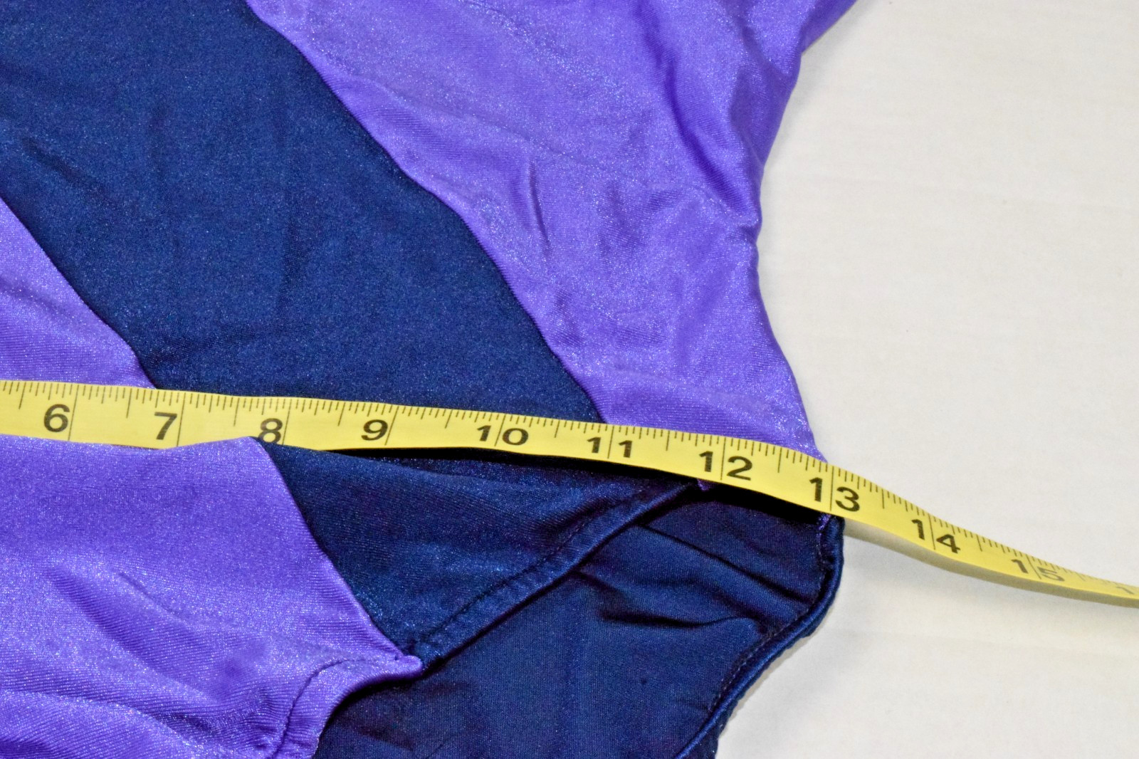 Vintage Leotard Flexatard Gilda Marx 70s Violet Navy Diagonal Shimmer Made USA