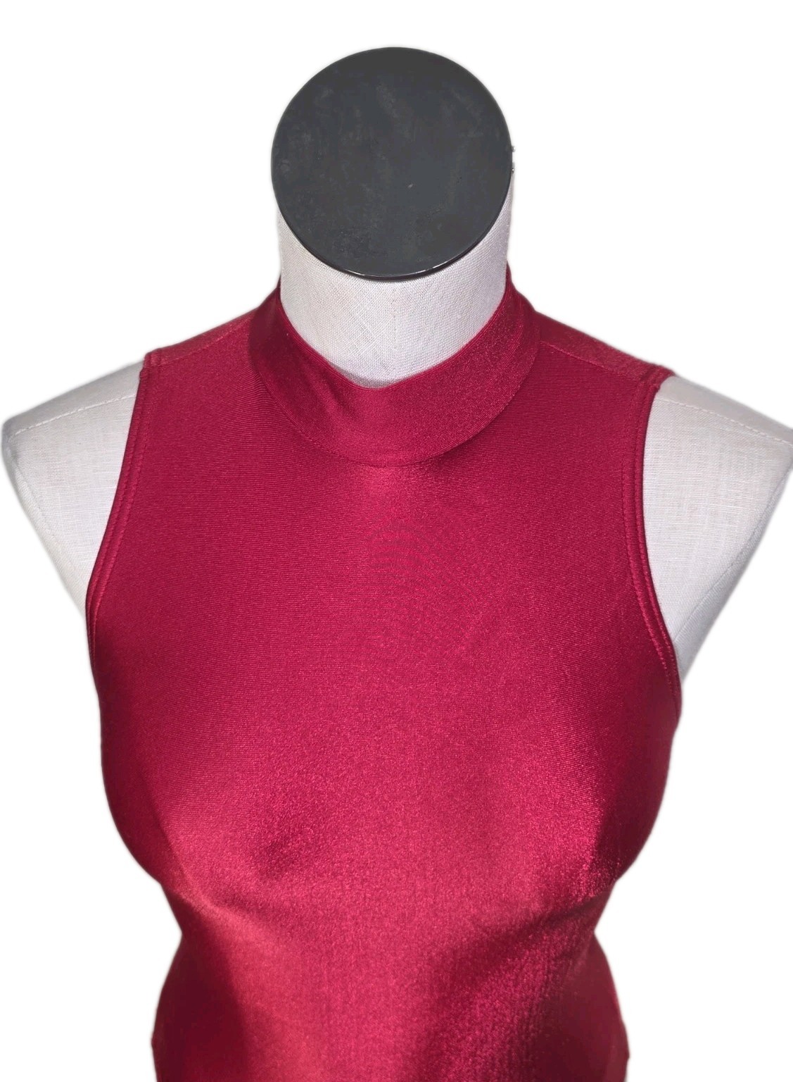 Body Wrappers VTG Open Back High Neck Keyhole Vented Leotard Red Size AS
