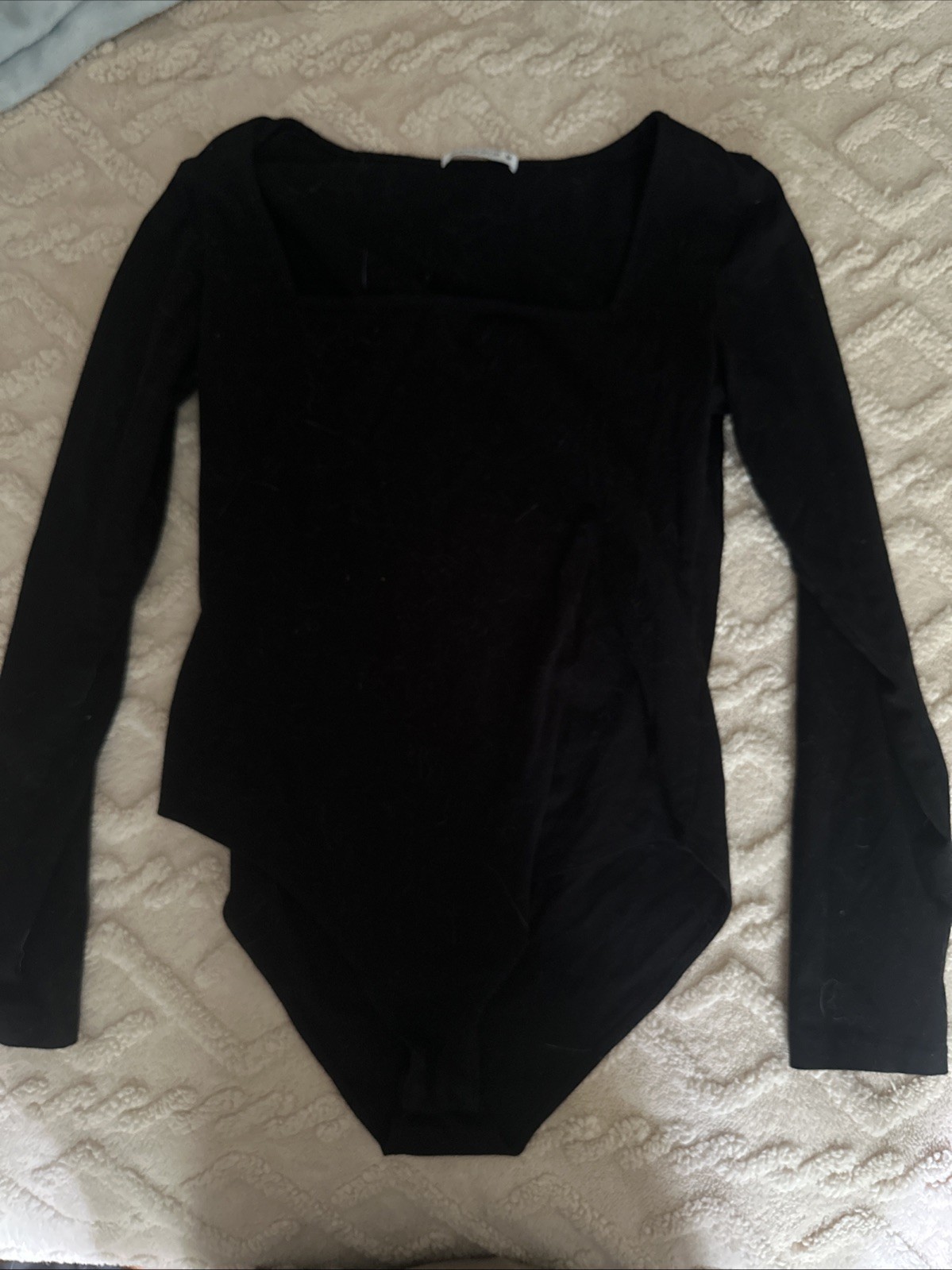 Black Size Medium Women Leotard Long Sleeve. Brand Mango pop