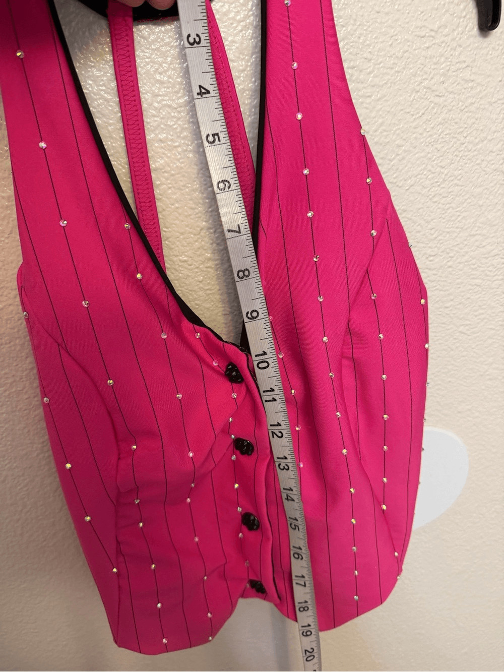 Kelle dance costume 2 piece hot pink jazz rhinestoned ALL THAT PINK 4215 MA adlt