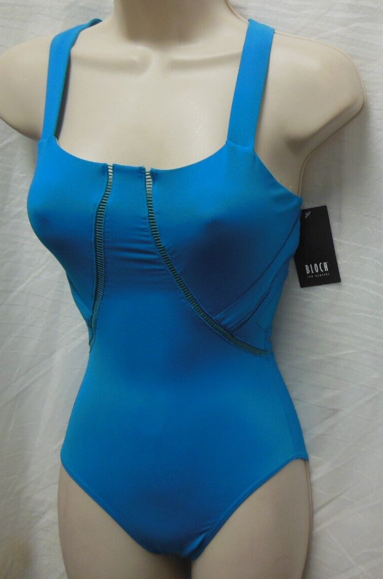 Bloch L4947 Mesh back tank leotard Ladies Petite MDV blue