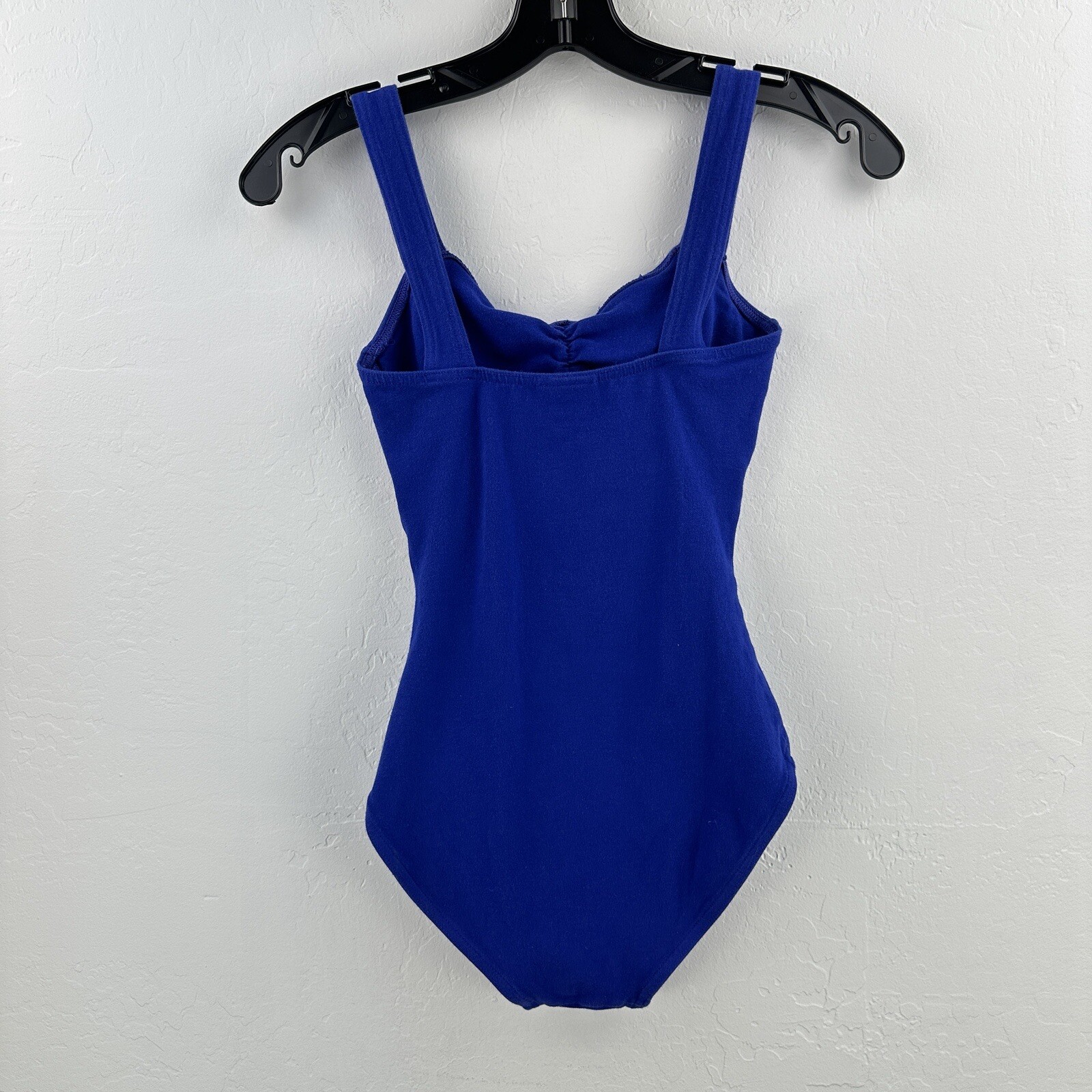Capezio Dance Leotard Blue Womens S Stretch Ruched front