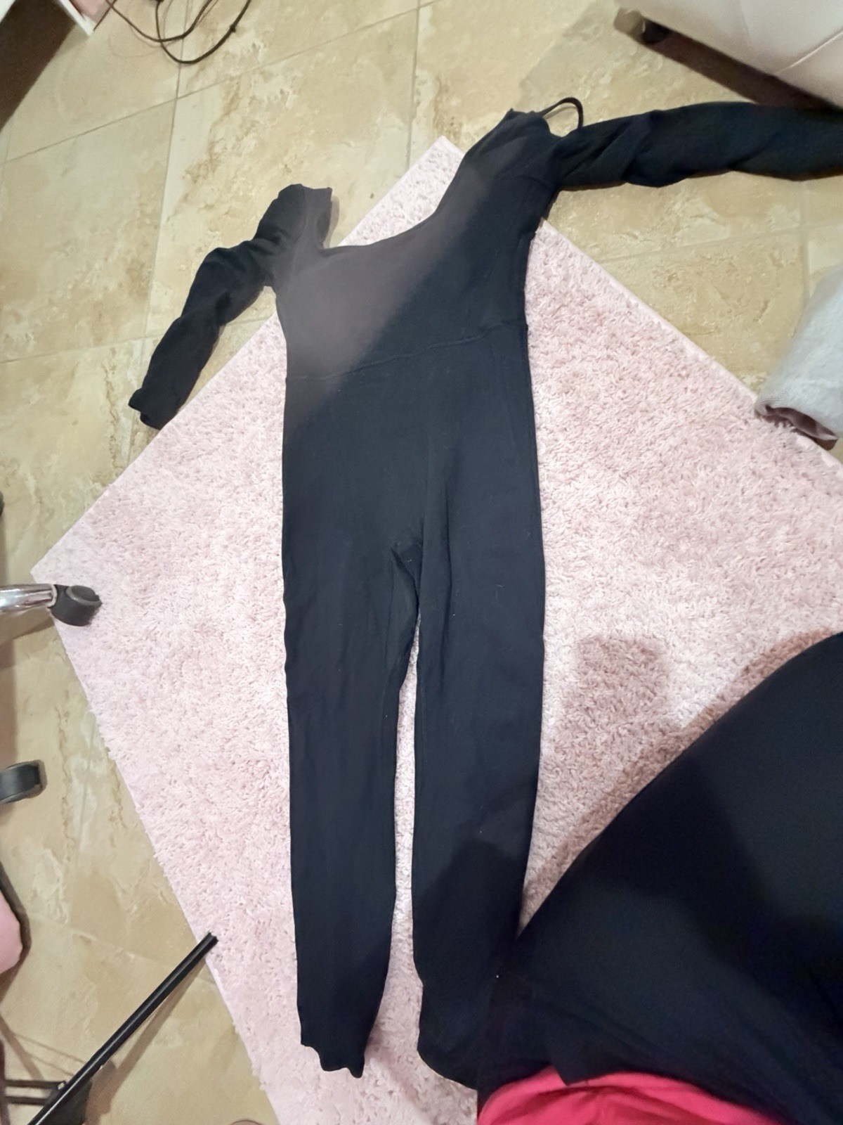 Gilly Hicks Recharge Women’s Black Long Sleeve Unitard Solid Polyester Blend