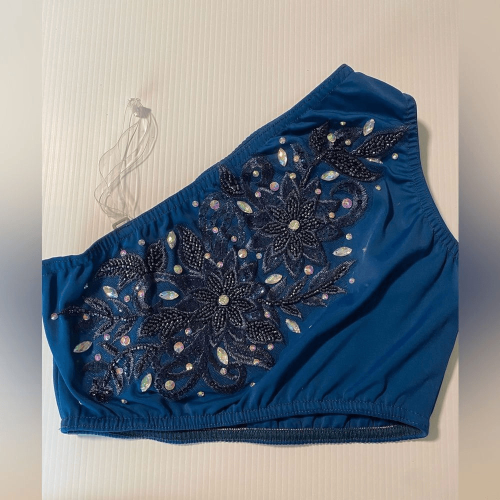Kelle dance costume blue 2 piece AWAKENING 4424 contemporary lyrical MA adult