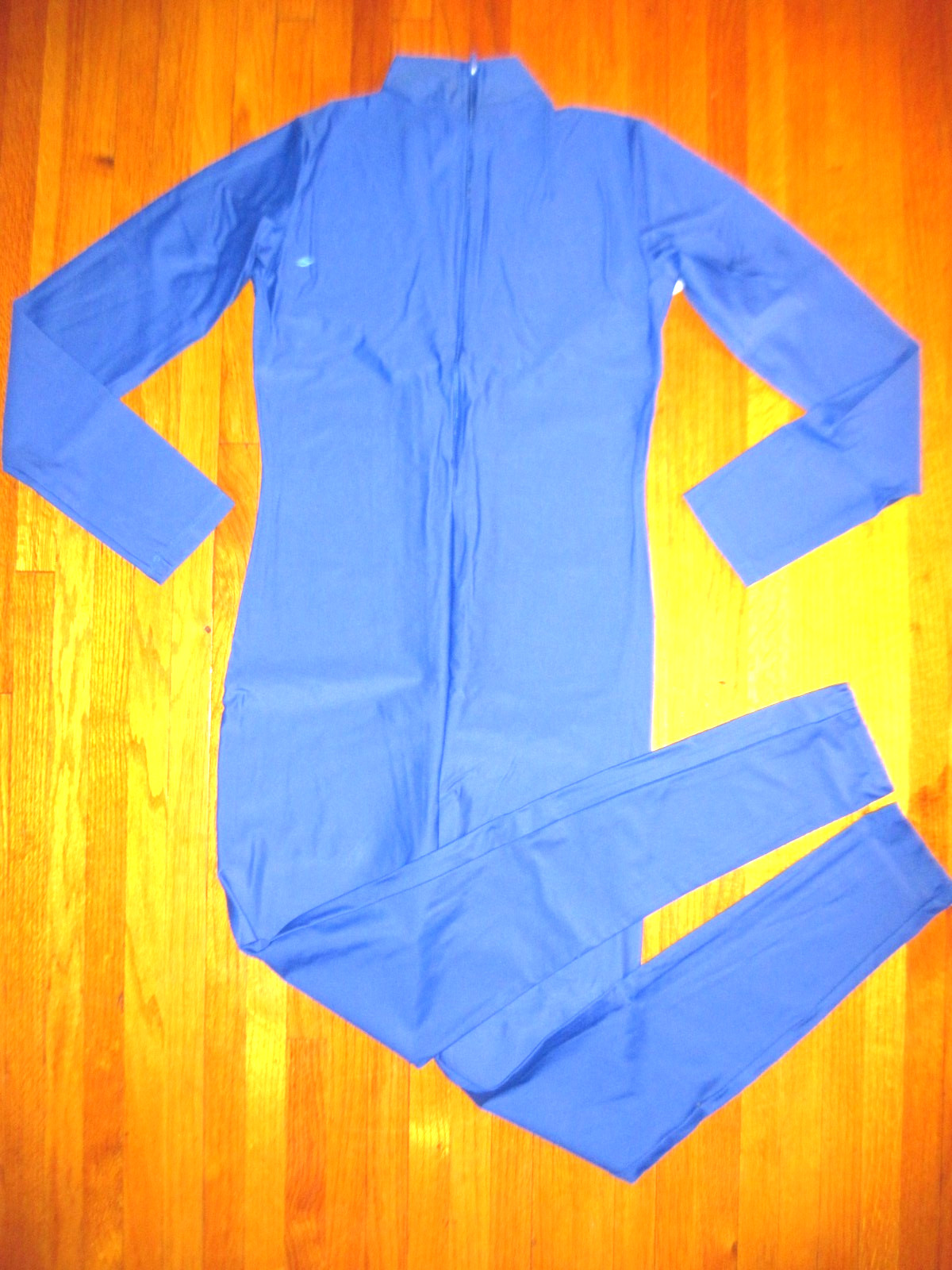 Bal Togs Shiny Royal Long Sleeve T-Neck Foot Less Unitard Jumpsuit Sz Large NWT