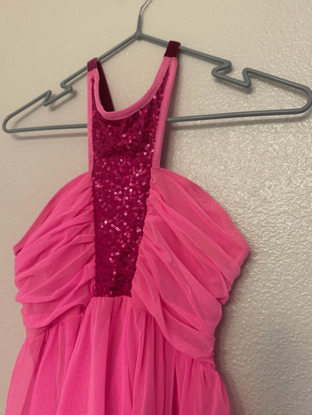 Art Stone Dance Costume hot pink mesh slip dress lyrical 0241 MA-Medium adult