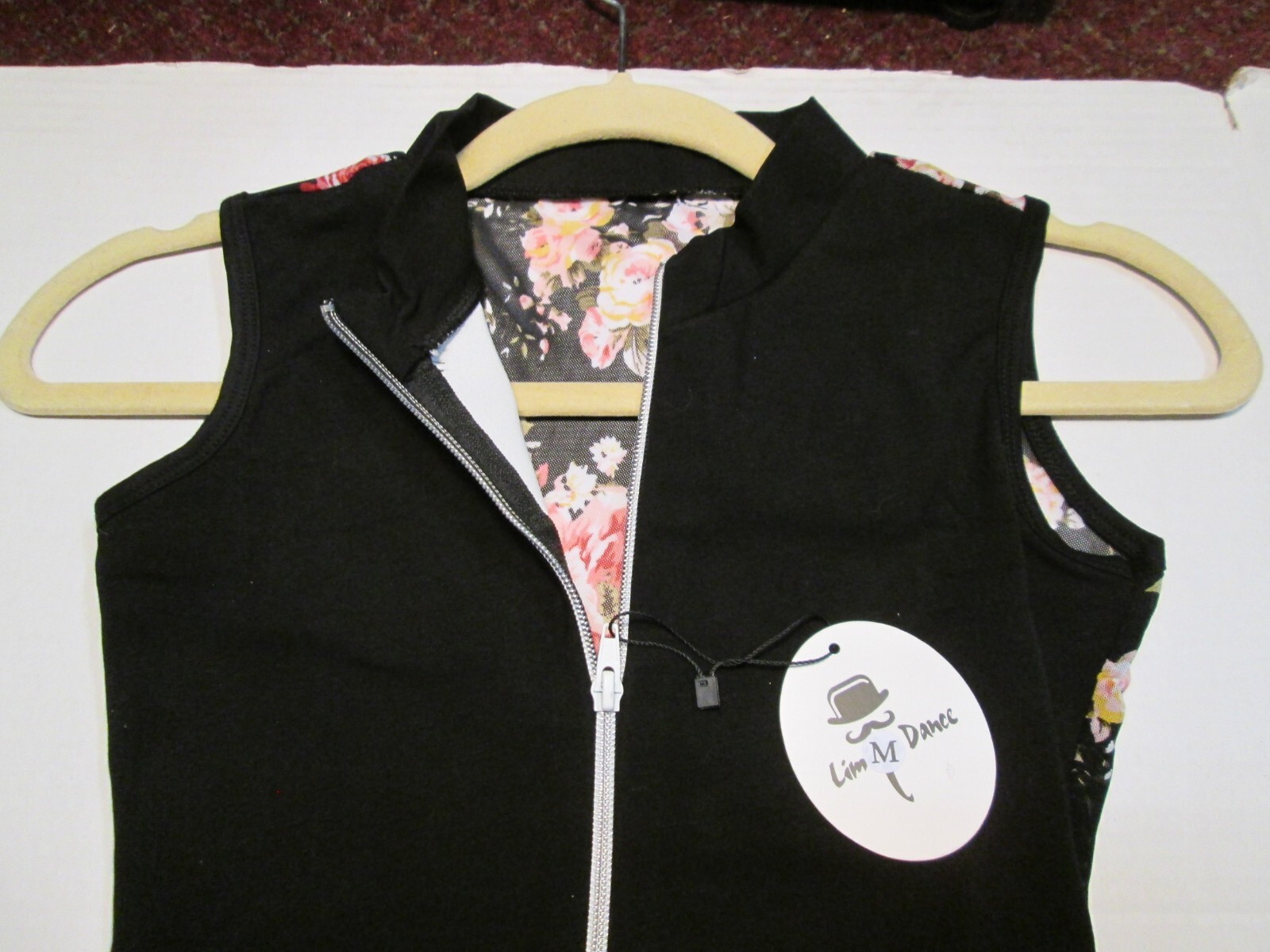 Leotard New Black Floral Mesh Size XL – Fits LA Limiles Dance Ballet Costume