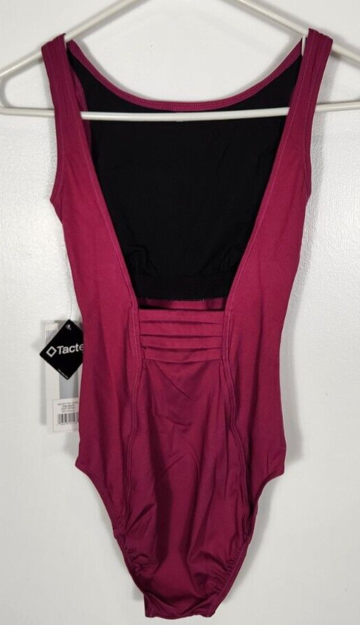 Danskin NYCB Women’s Petite Size Small (2-4) Deep Berry High Neck Tank Leotard