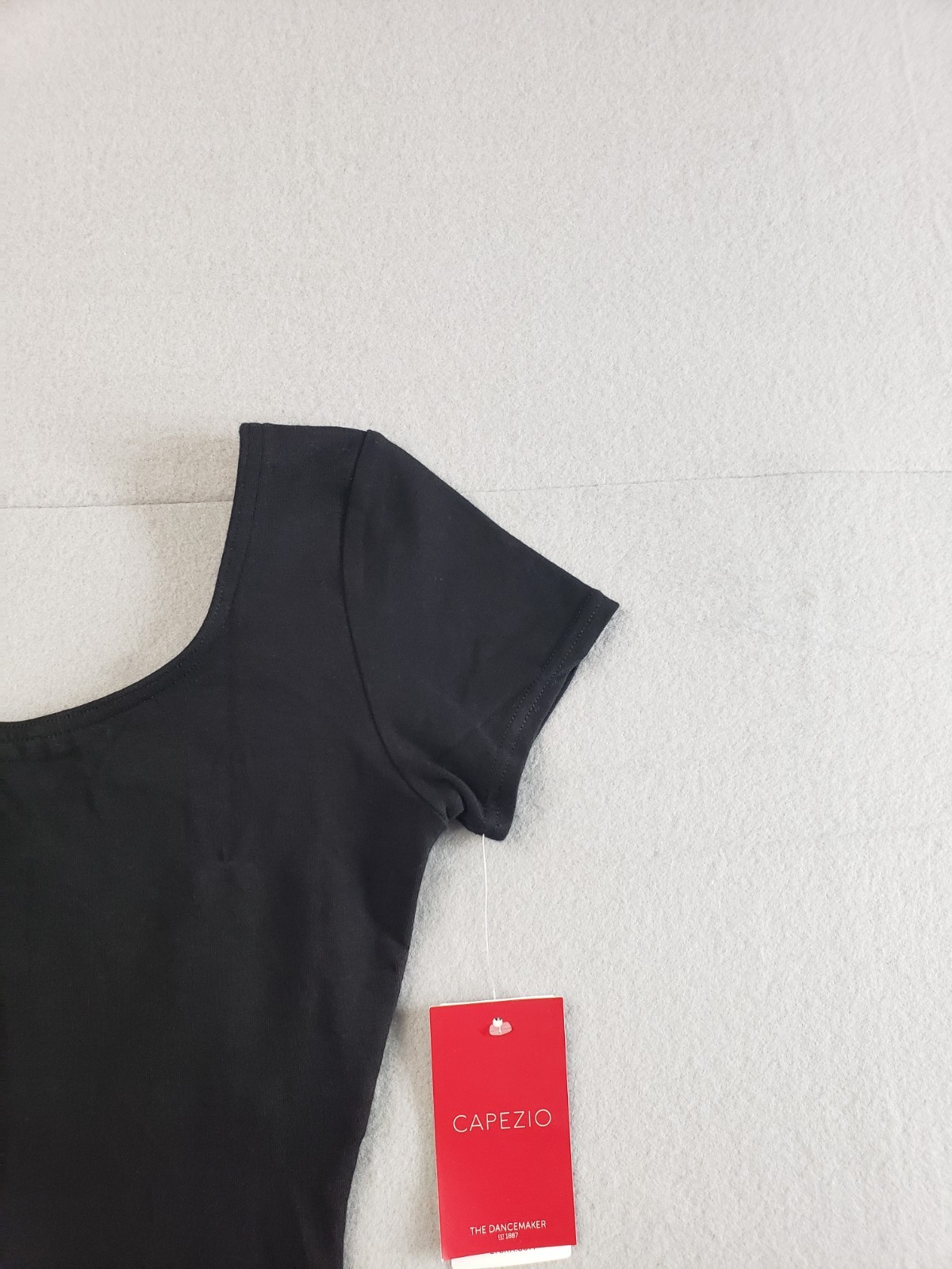 Capezio Women Top XS Short Sleeve Leotard Black Ballet Dancewear Gymnastics