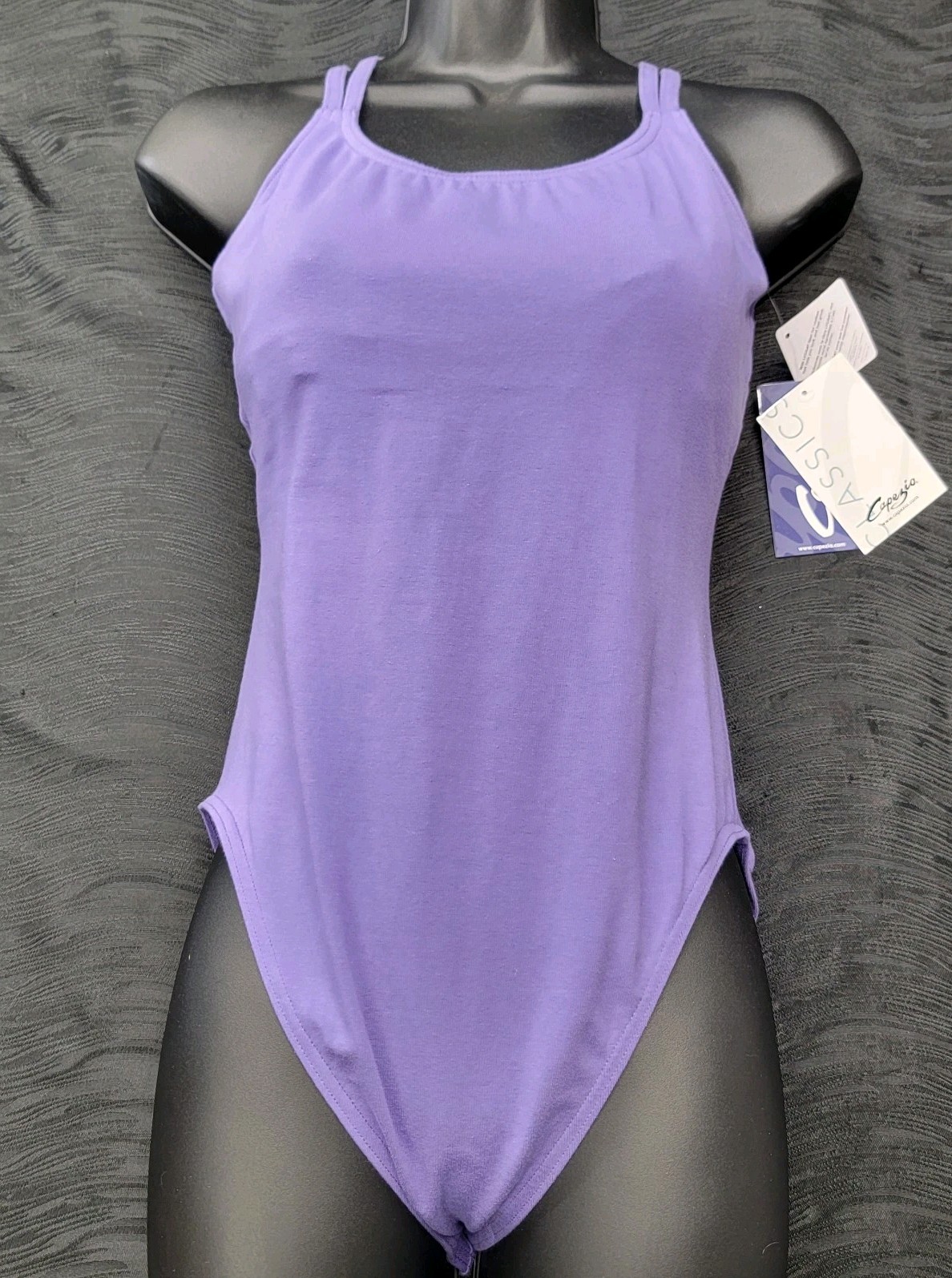Capezio Purple Strap Cami Leotard Dbl Strap Camisole Leotard Crisscross Sz XLA