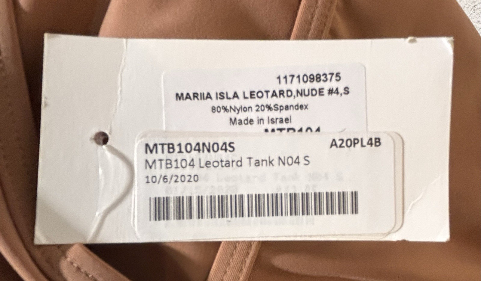 Mariia Women’s Size Small True Bare „Isla“ High Neck Tank Leotard In Nude #4