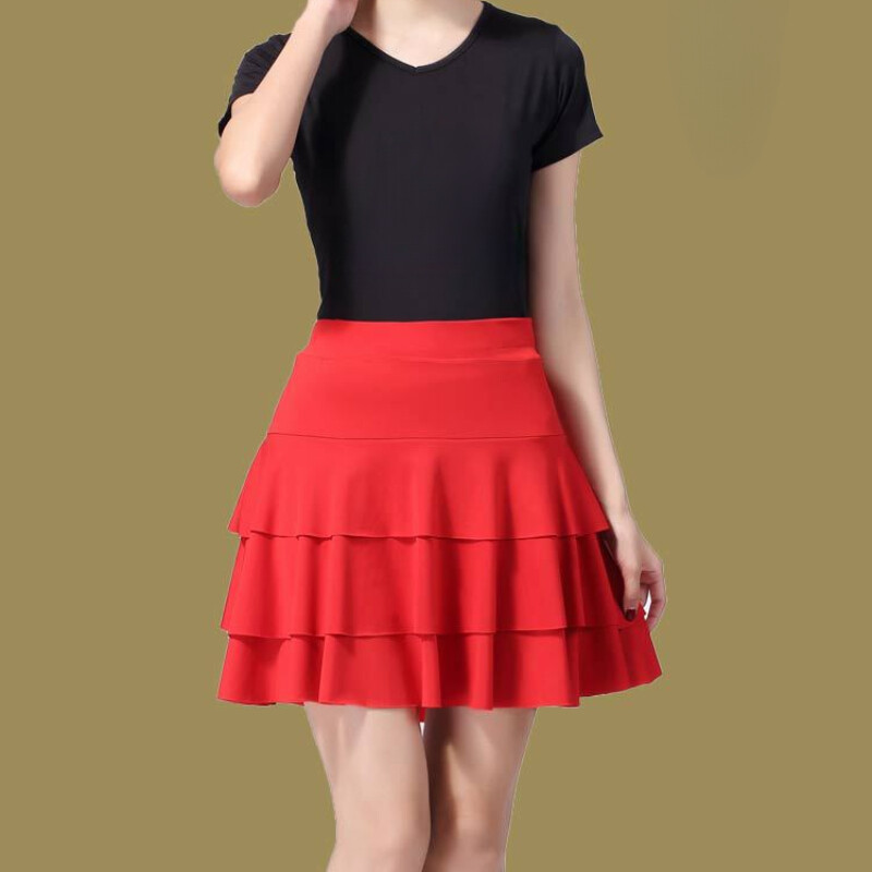 Lady Mini Dance Skirt Layered Tiered Dancewear Performance with Underpants skirt
