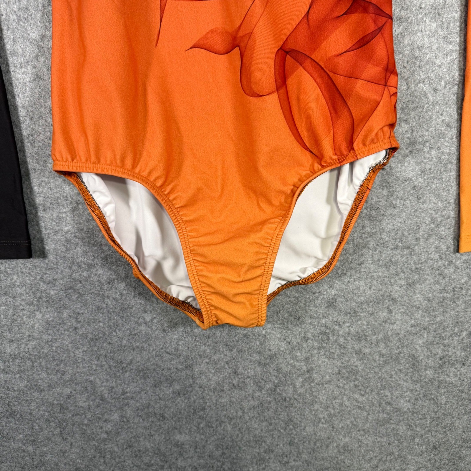 Alexandra Leotard Womens XL Orange Ombre Graphic Long Sleeve Dance Gymnastics