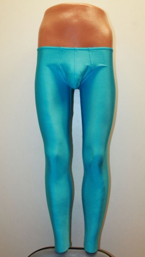 Men Leggings 506-15 Torpedo Pouch Blue Spandex Size S